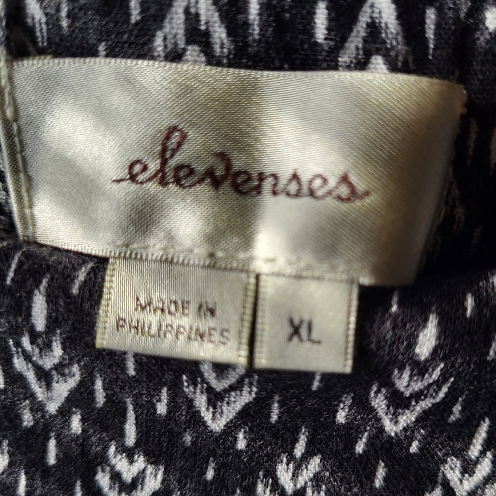 Elevenses By Anthropologie Black & White Ikat Wide-Leg Pants XL - Picture 3 of 16